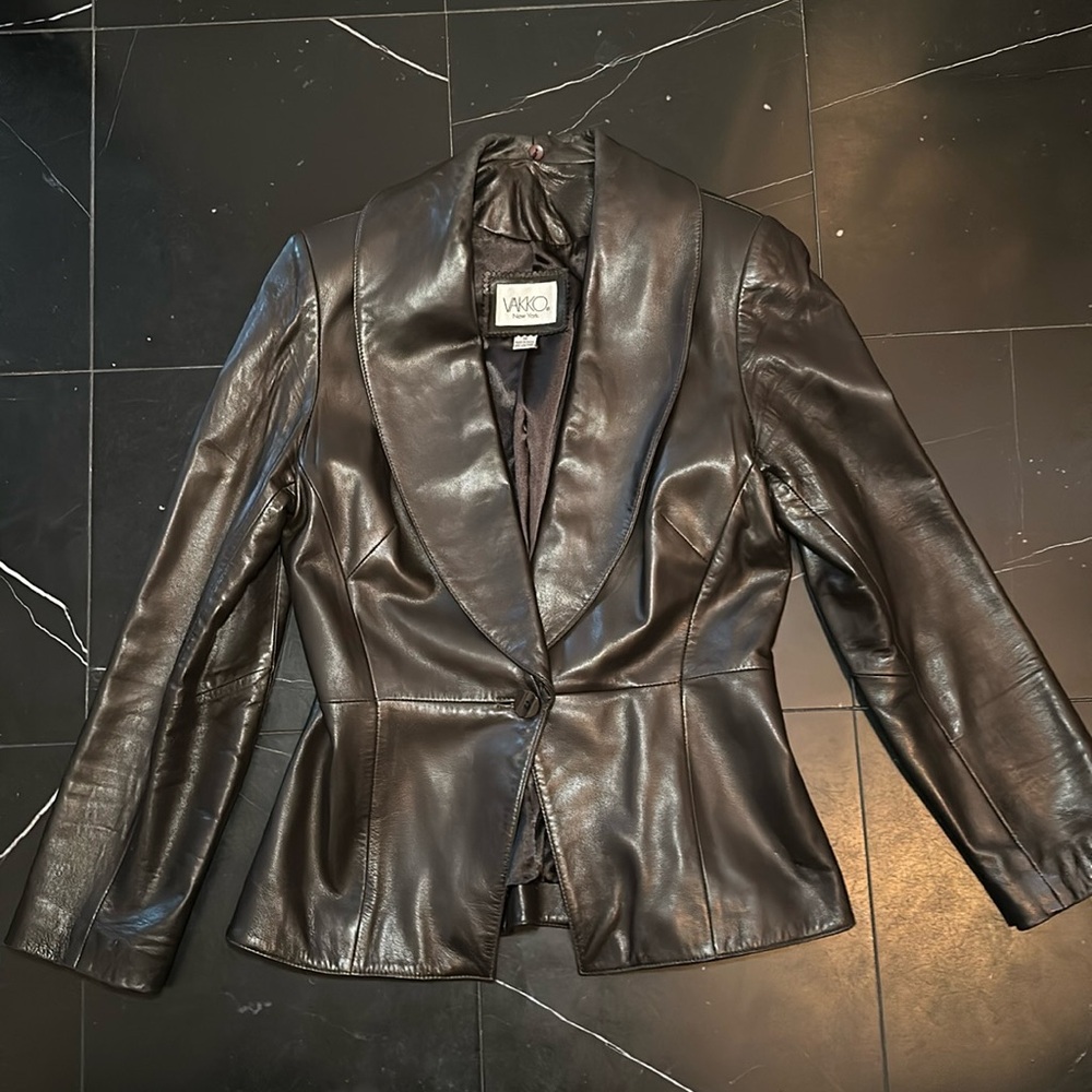 Brown leather jacket